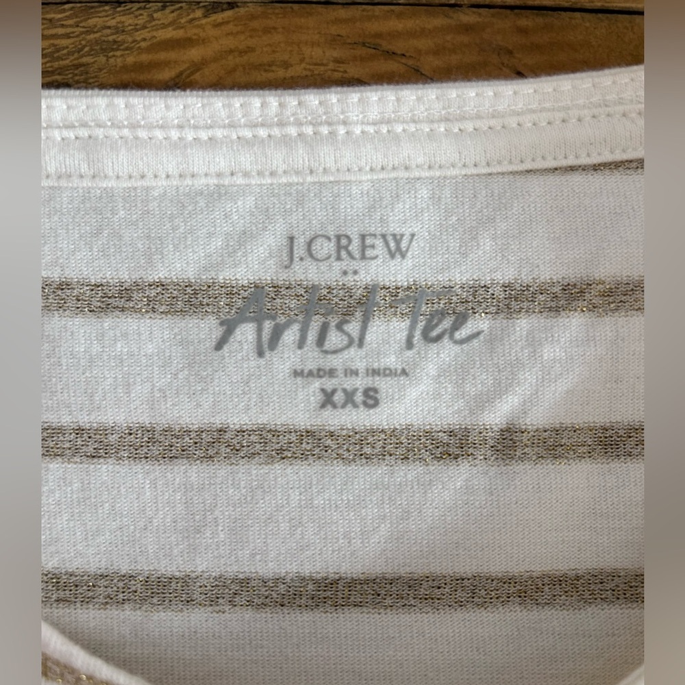 JCREW Artist Tee in Ivory and Gold stripes - Picture 8 of 10